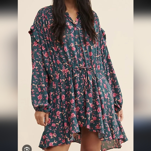 Free People Floral Mini Dress Size M #450 - Picture 1 of 3